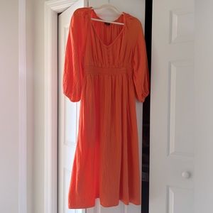 J. Crew Orange Midi Dress